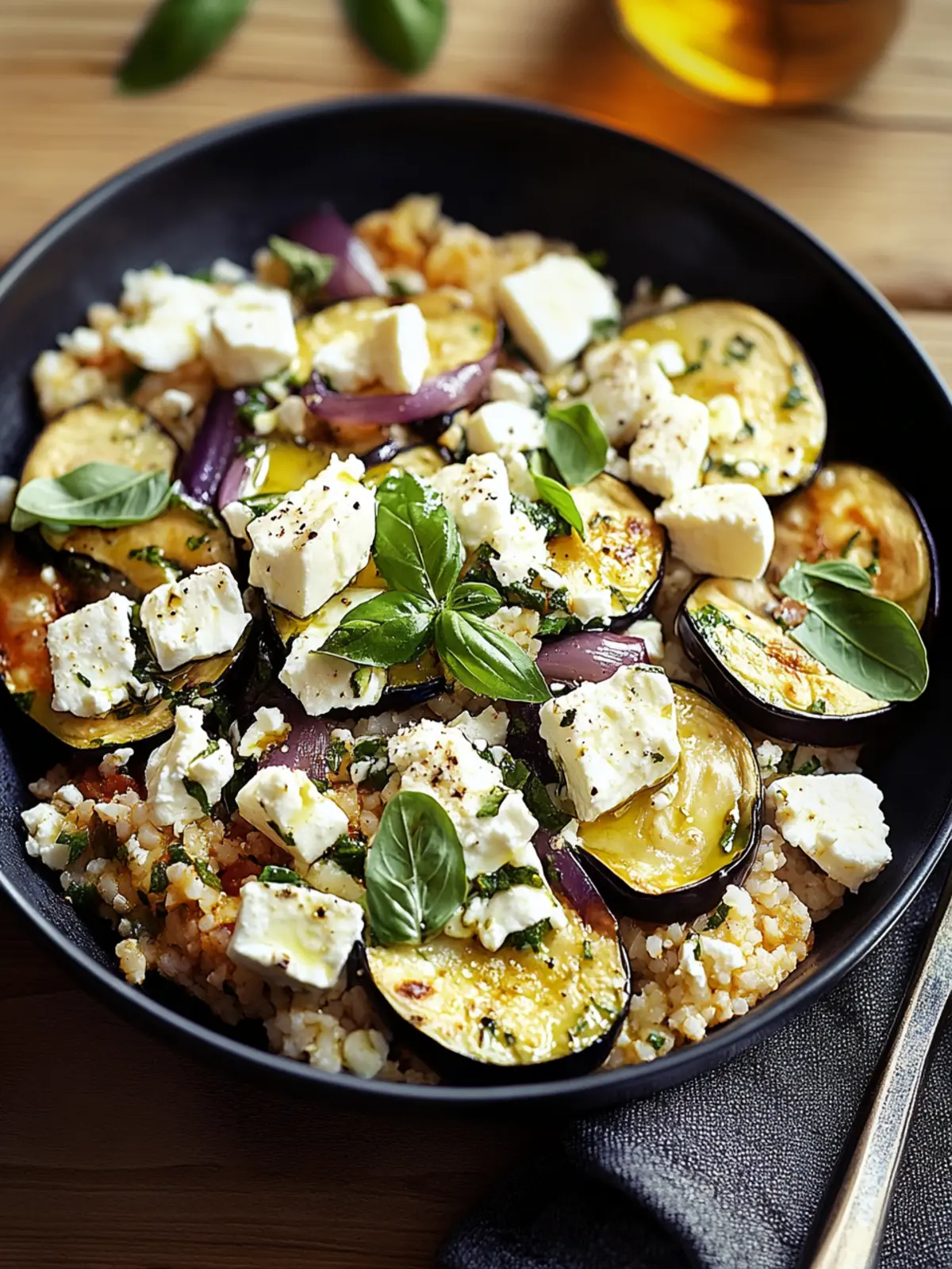 Auberginen-Reispfanne mit Feta: Ein schnelles mediterranes Highlight 3 Auberginen-Reispfanne mit Feta