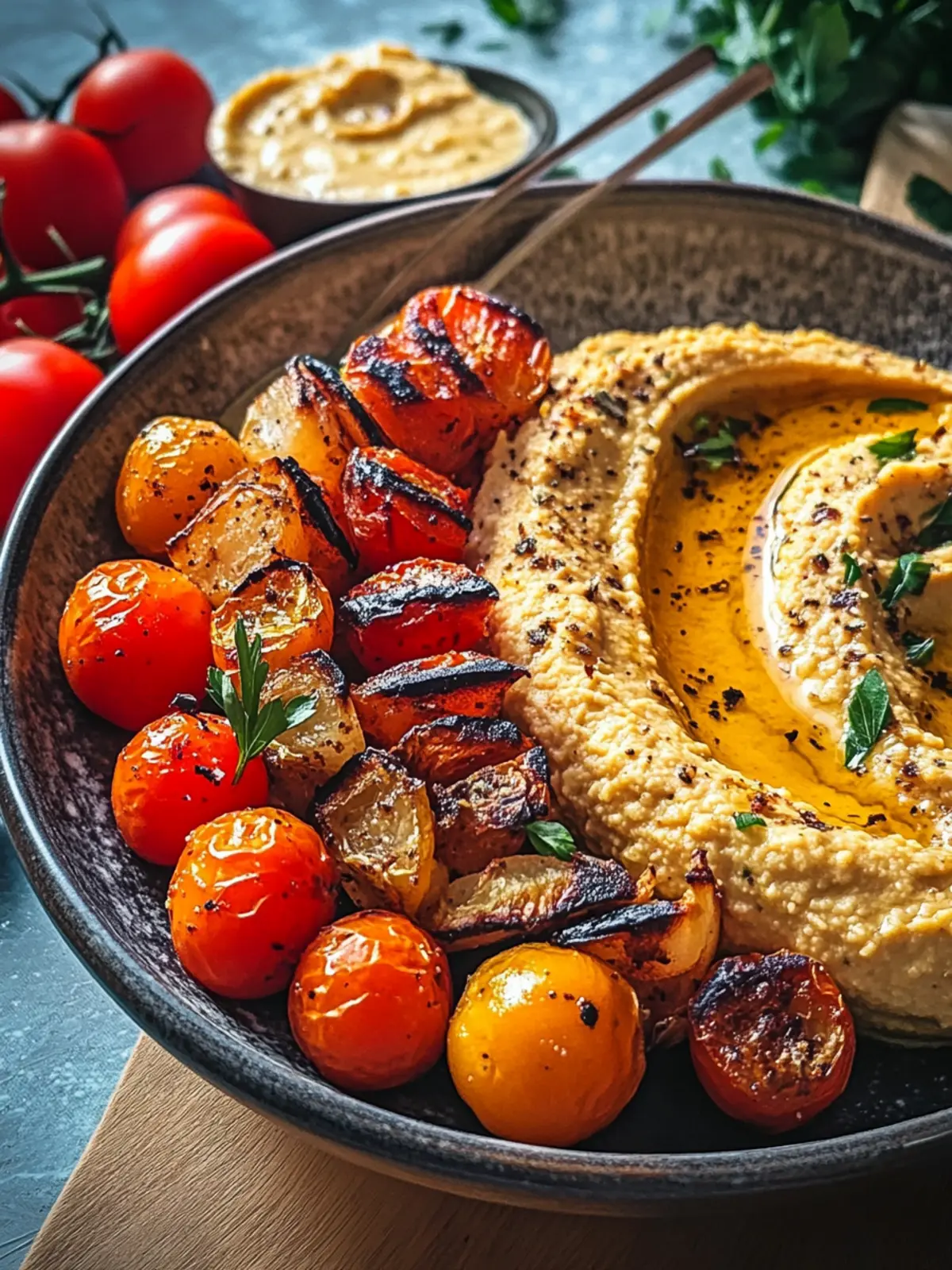 Kartoffel-Schawarma mit Tomaten-Hummus: Veganer Genuss pur 2 Kartoffel-Schawarma mit Tomaten-Hummus