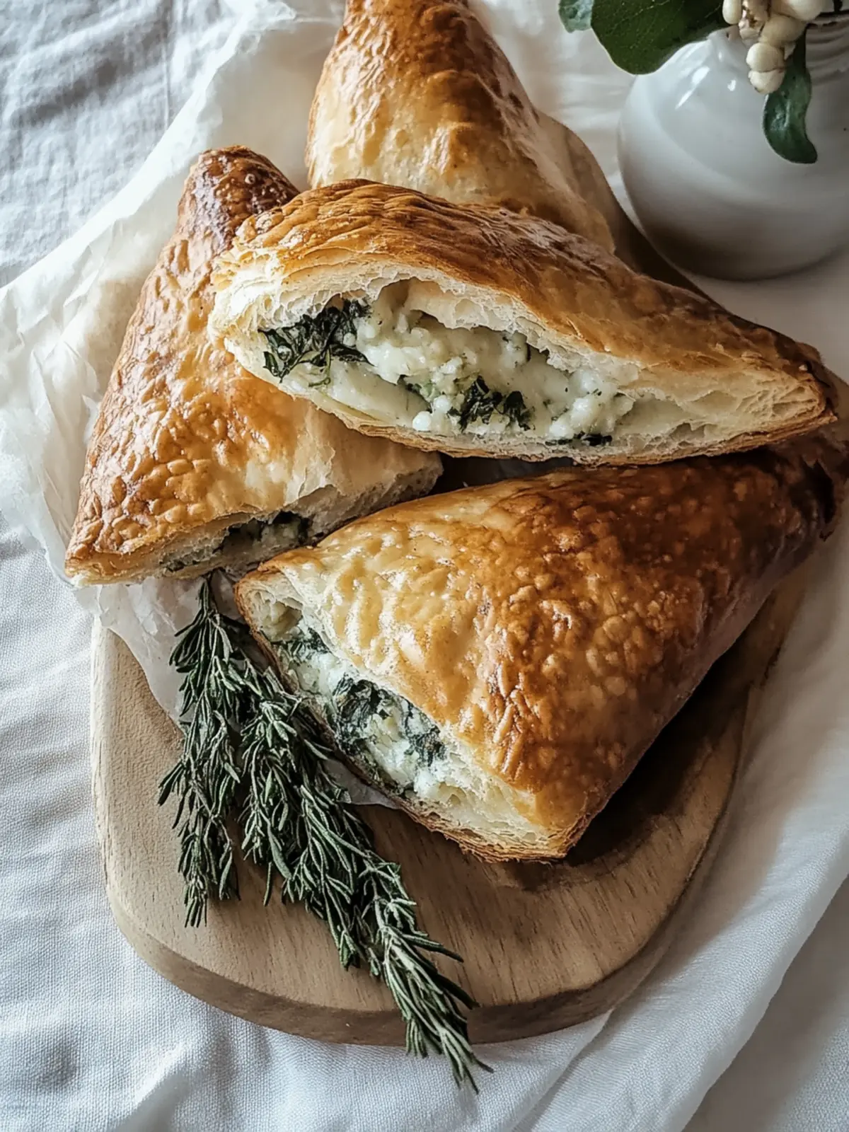 Herzhafte Blätterteigtaschen mit Spinat und Feta genießen 2 Herzhafte Blätterteigtaschen