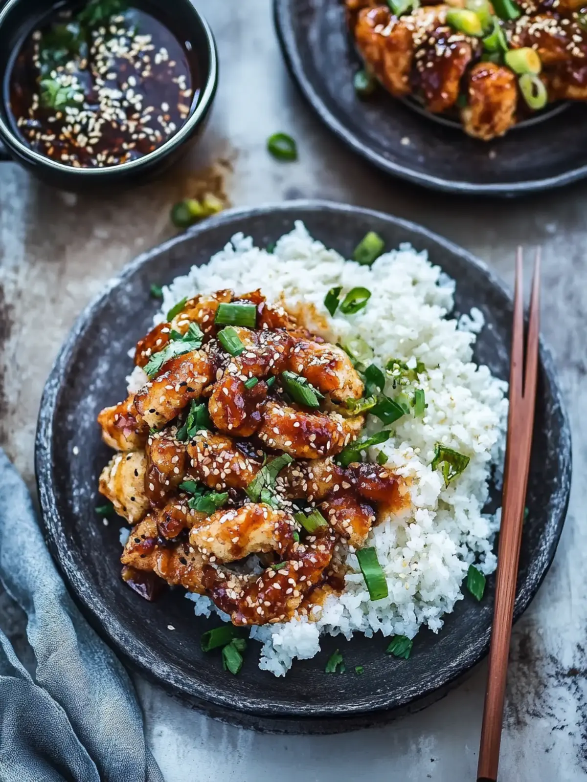 Crispy Koreanisches frittiertes Hühnchen mit würziger Sauce 2 Koreanisches frittiertes Hühnchen