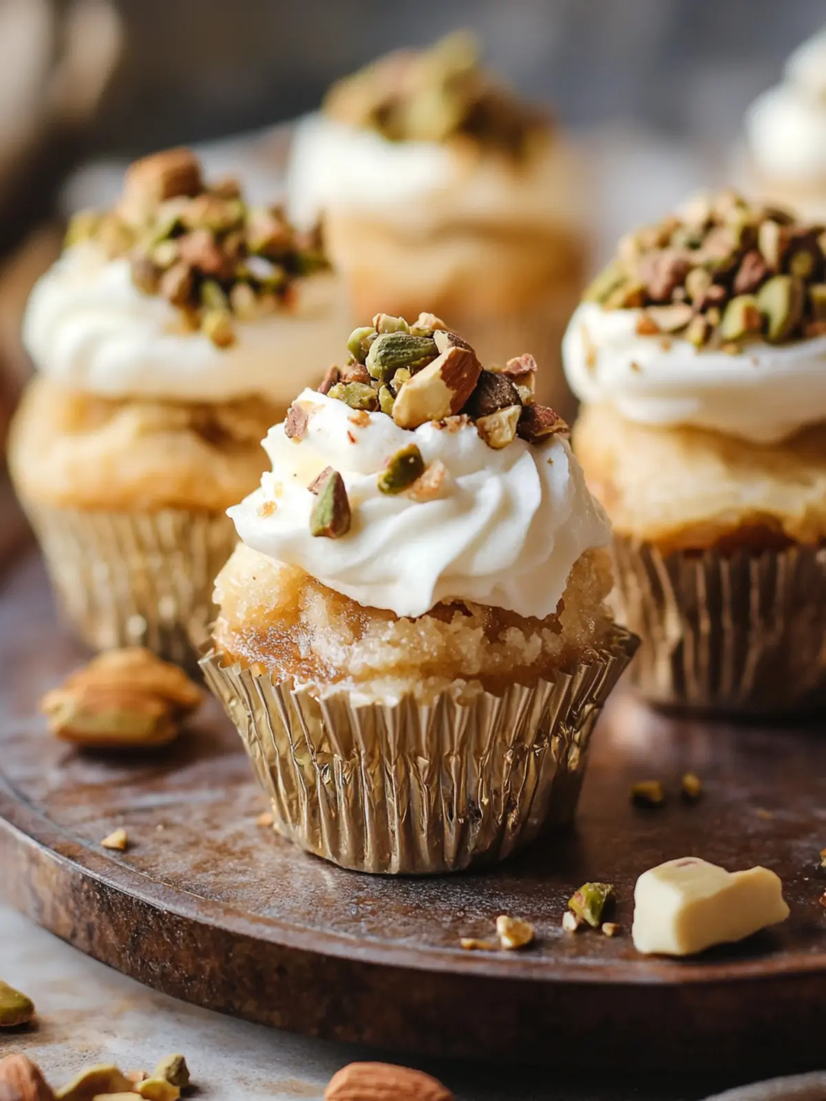 Baklava Cupcakes mit Pistazien Walnuss Füllung für Zuhause 2 Baklava Cupcakes mit Pistazien Walnuss Füllung