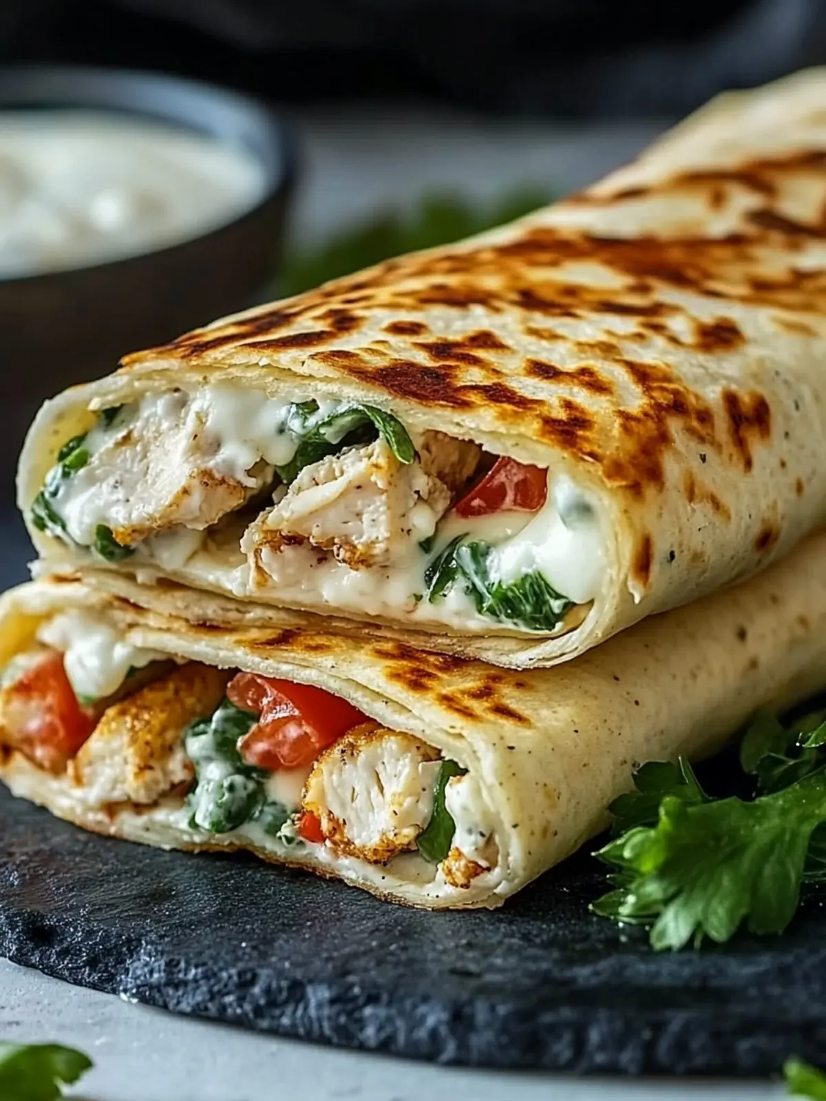 Niedrigkarb Cheesy Knoblauch Hühnchen Wraps in nur 20 Minuten 4 Niedrigkarb Cheesy Knoblauch Hühnchen Wraps