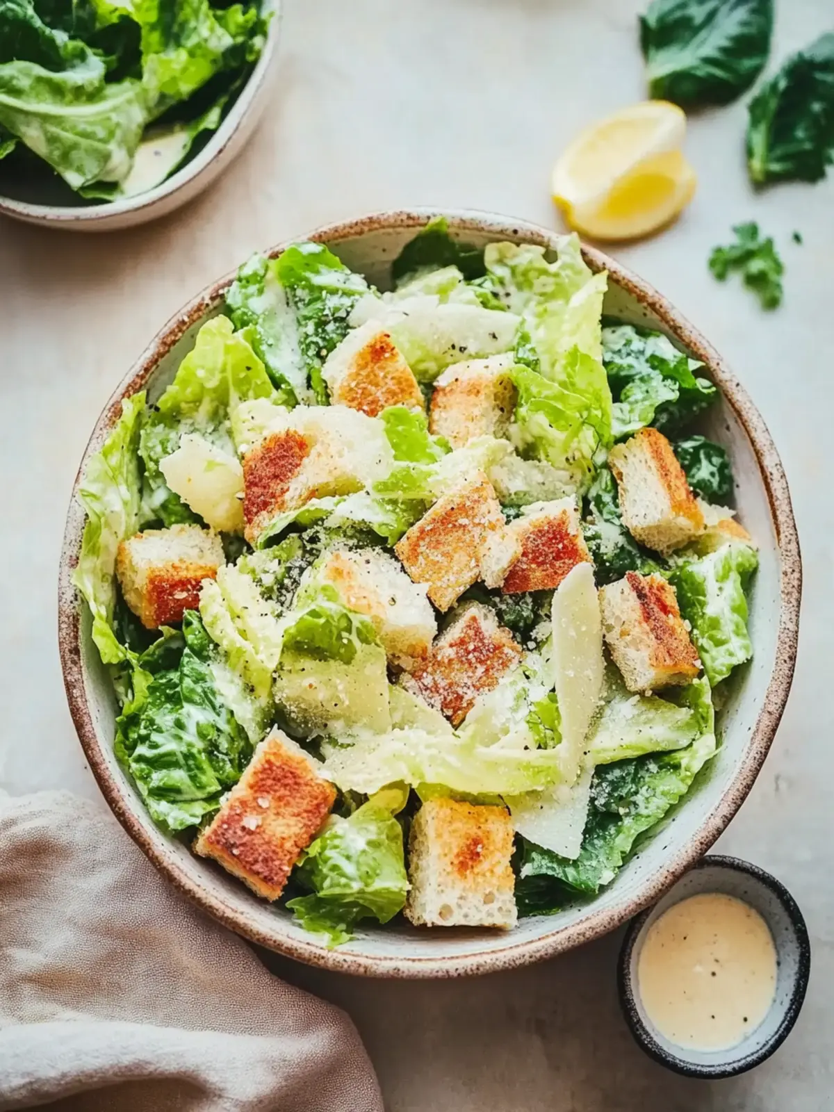 Schnelle Caesar Salatdressing: Cremig und Vegan! 4 Caesar Salatdressing