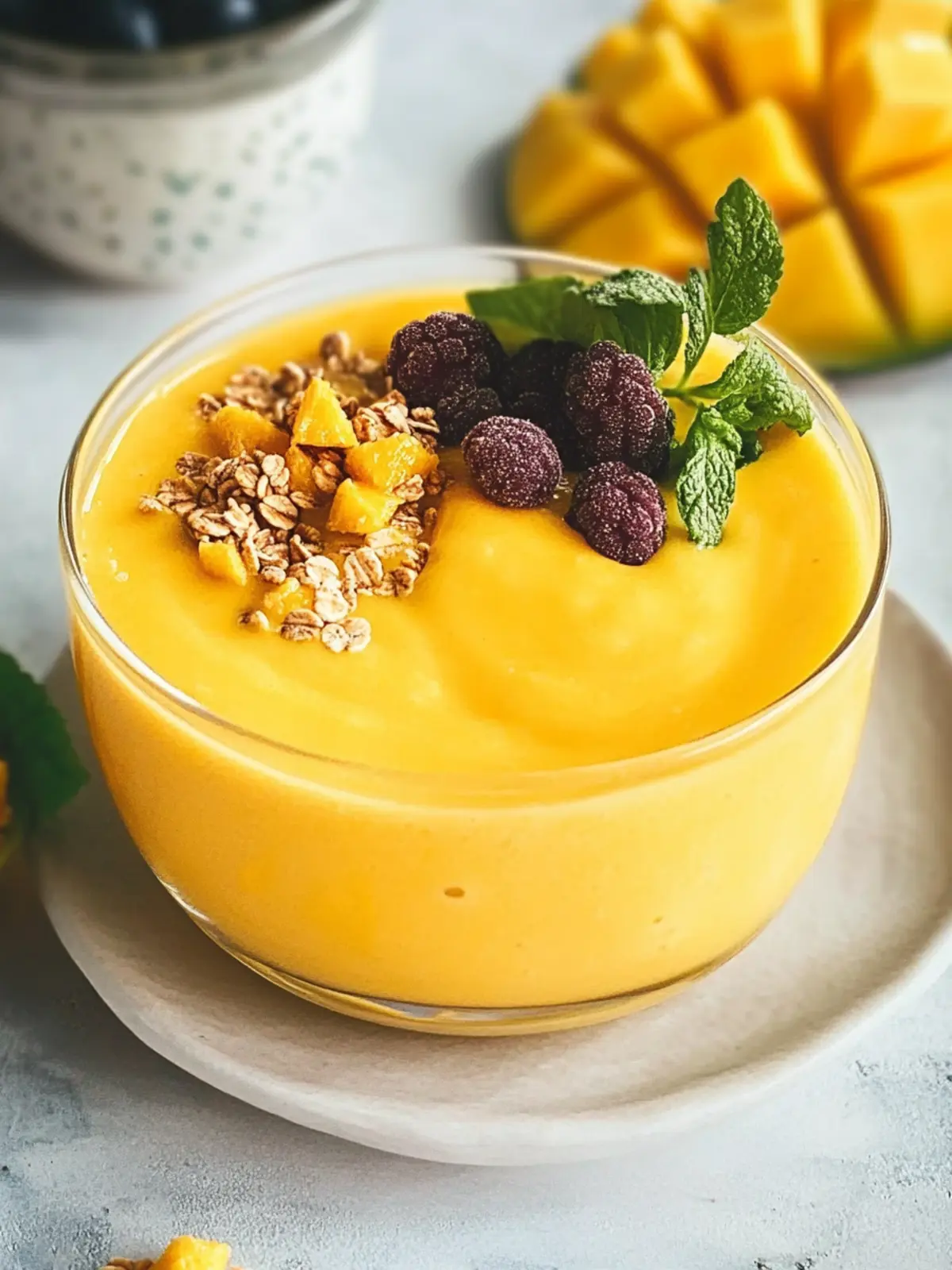 Erfrischende Mango-Smoothie-Schüssel für den perfekten Start 2 Mango-Smoothie-Schüssel