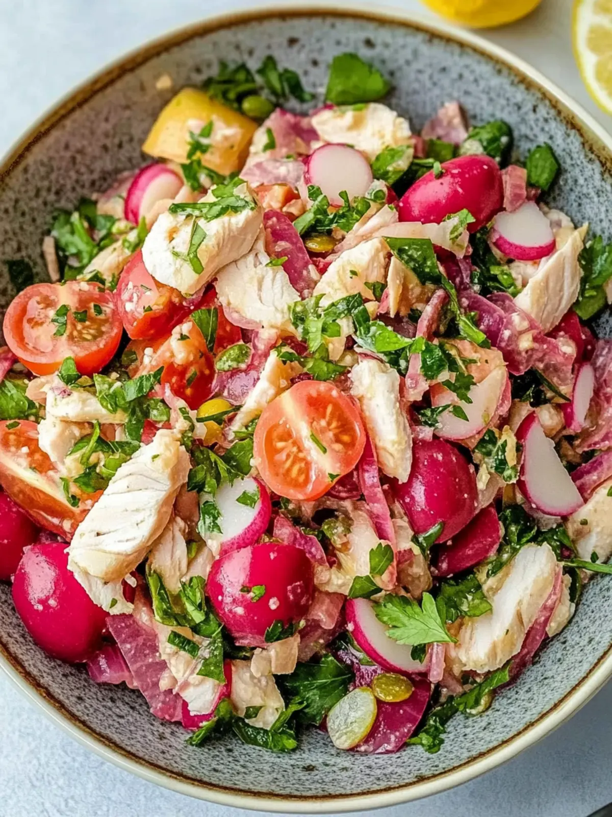 Frischer Thunfischweiße Bohnen Salat mit eingelegten roten Zwiebeln 5 Thunfischweiße Bohnen Salat mit eingelegten roten Zwiebeln