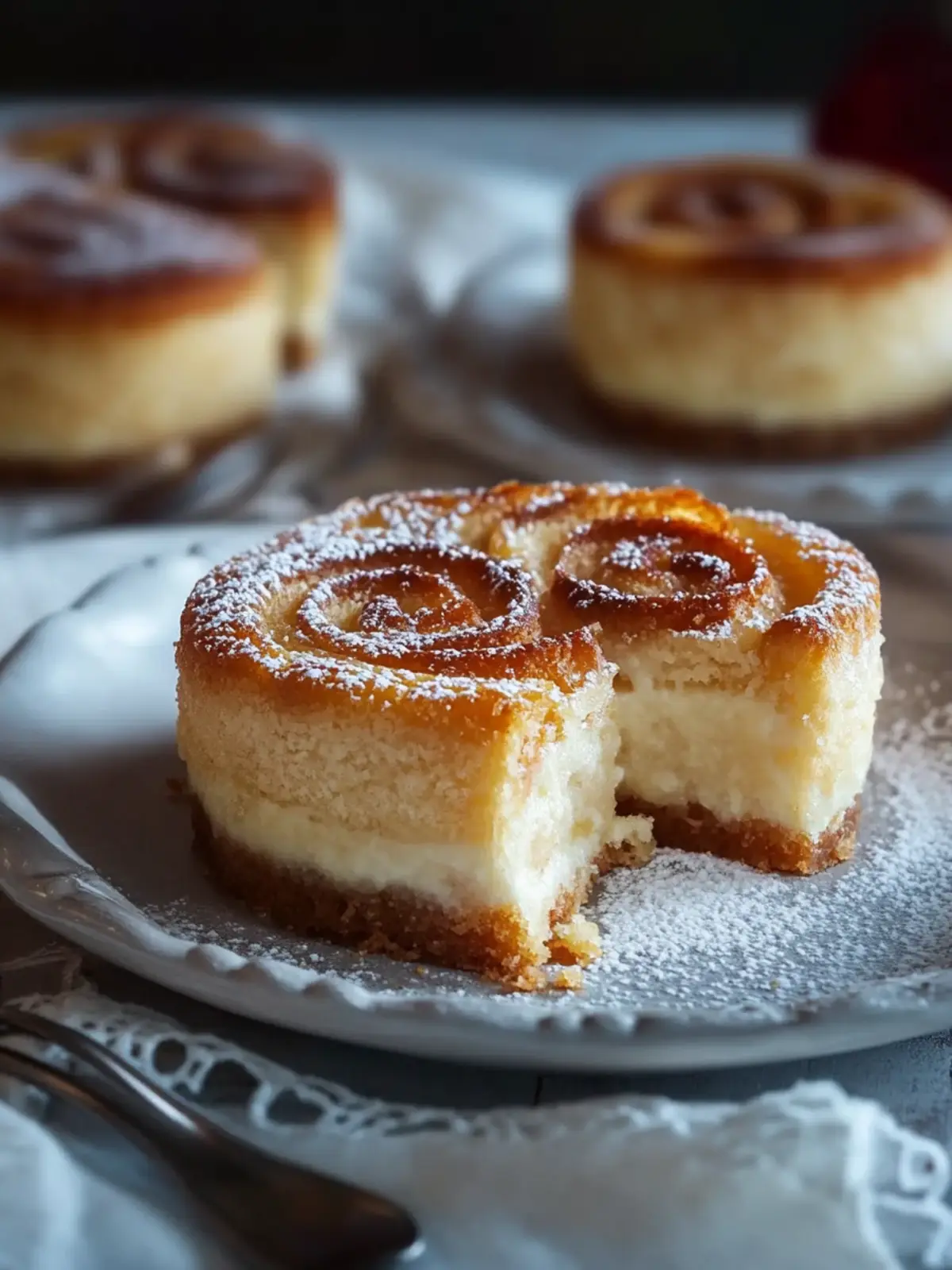 Mini-Zimtschnecken-Käsekuchen: Einfach unwiderstehliches Dessert 3 Mini-Zimtschnecken-Käsekuchen