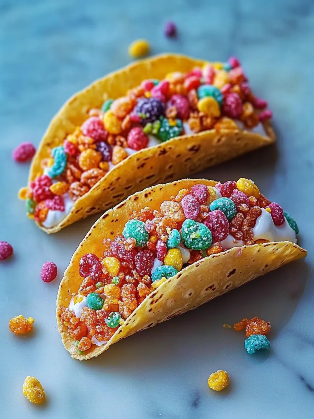 Fruchtige Pebbles Käsekuchen Tacos: Spaßige Dessert-Explosion 3 Fruchtige Pebbles Käsekuchen Tacos