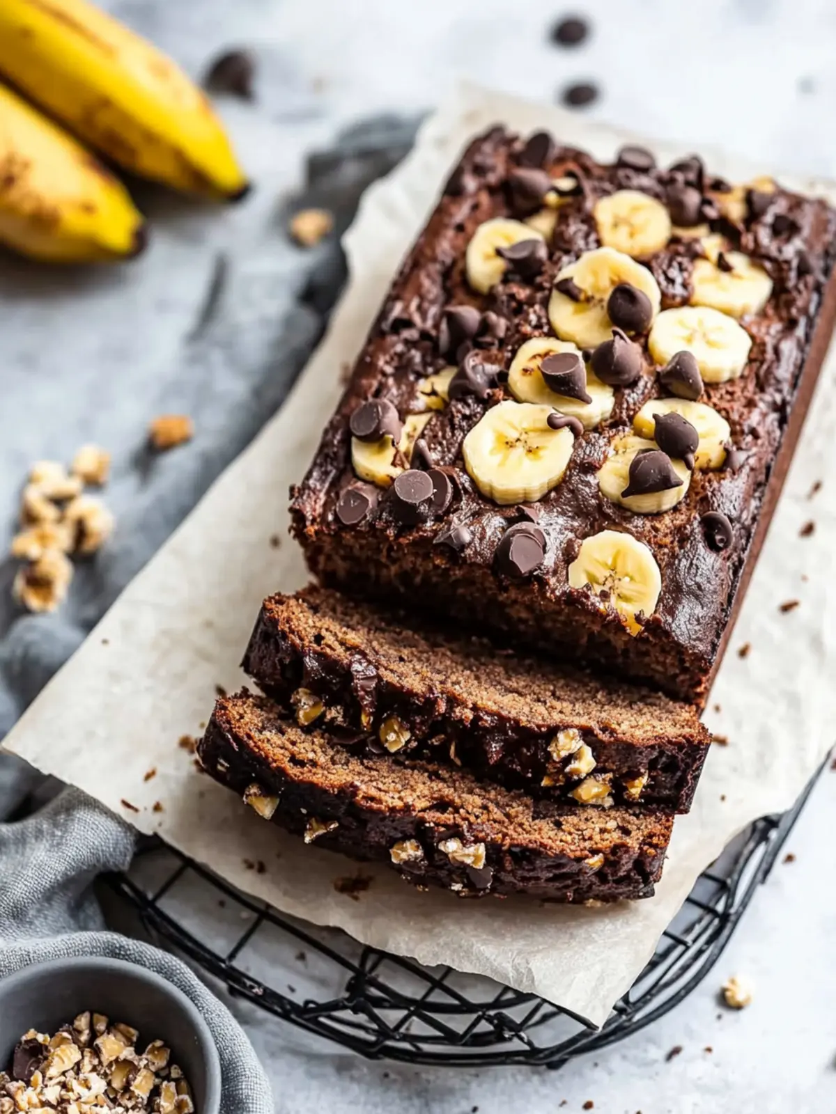 Super feuchtes Schokoladenstückchen-Bananenbrot für jeden Tag 3 Super feuchtes Schokoladenstückchen-Bananenbrot