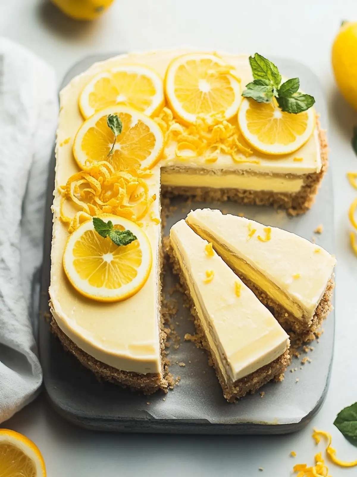 Einfache vegane Zitronen-Cheesecake für köstliche Momente 2 Einfache vegane Zitronen-Cheesecake