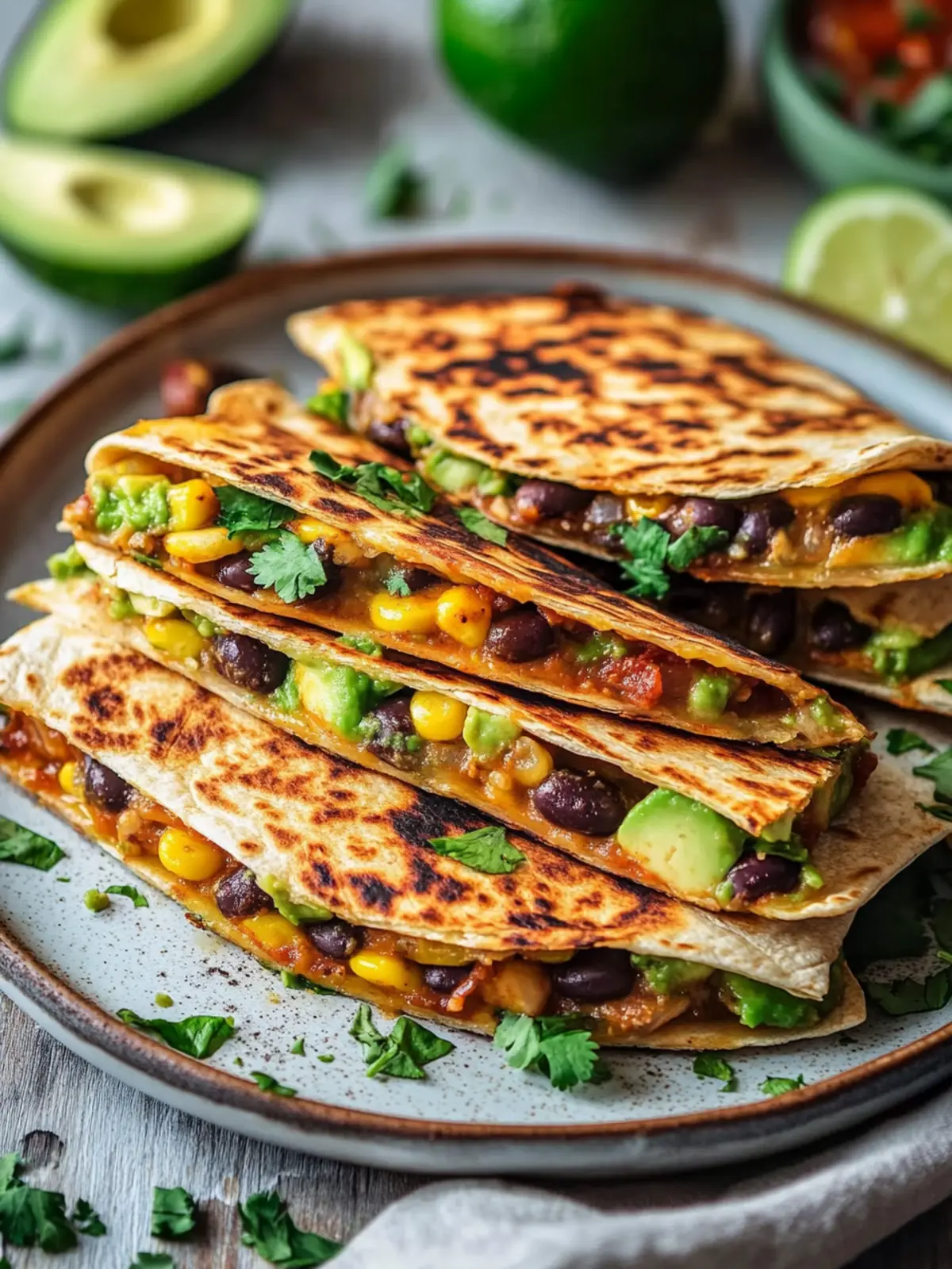Vegane Quesadillas mit schwarzen Bohnen und Avocado schnell genießen 4 Vegane Quesadillas mit schwarzen Bohnen und Avocado