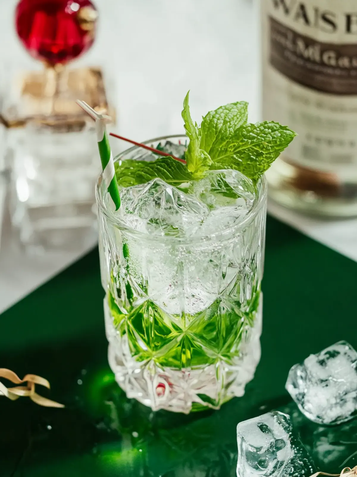 Erfrischender Waldmeister Gin Tonic für warme Sommerabende 4 Waldmeister Gin Tonic