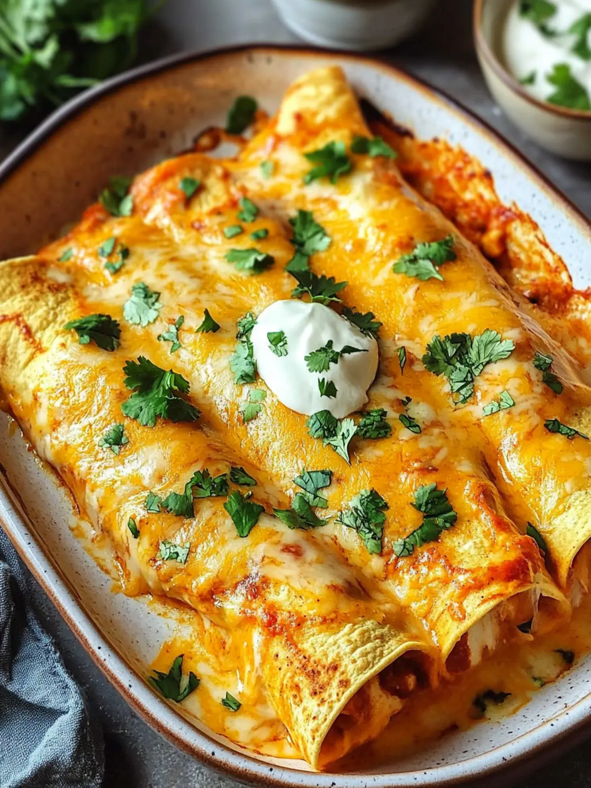 Leichte cremige Chili Enchiladas