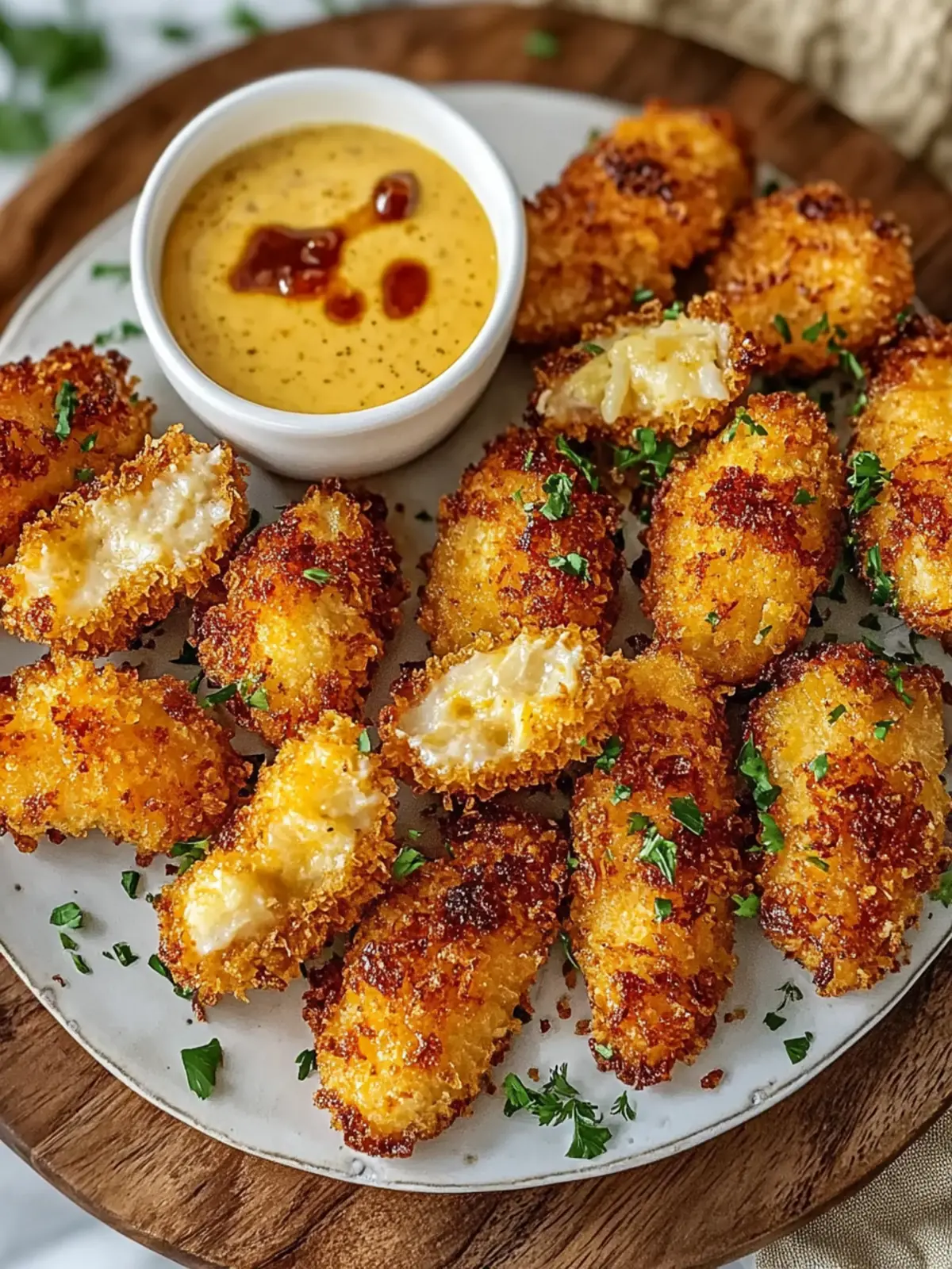 Krosse Heißluftfritteuse Hähnchenstreifen mit Honig-Senf-Sauce genießen 5 Krosse Heißluftfritteuse Hähnchenstreifen mit Honig-Senf-Sauce