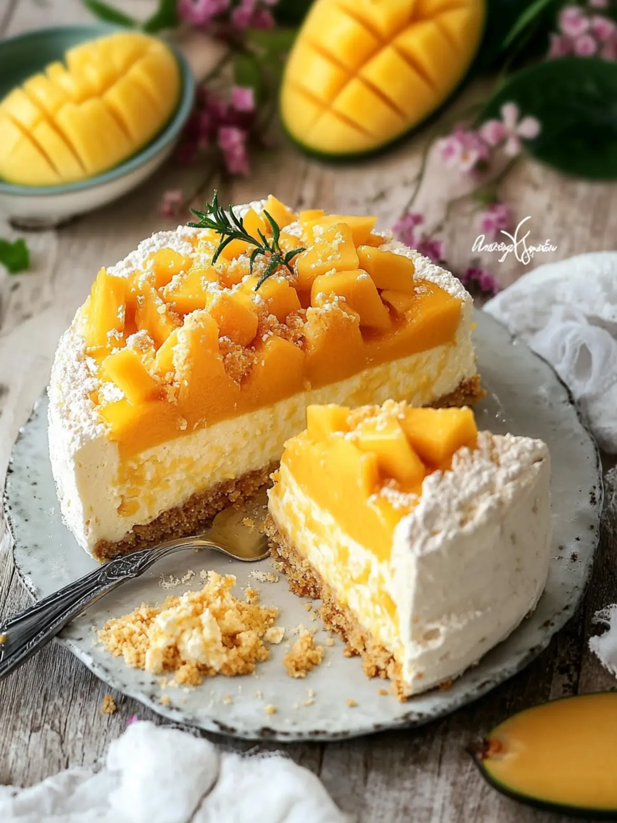 Veganer Mango-Kokos-Kuchen: Tropischer Genuss für jeden Anlass 4 Veganer Mango-Kokos-Kuchen