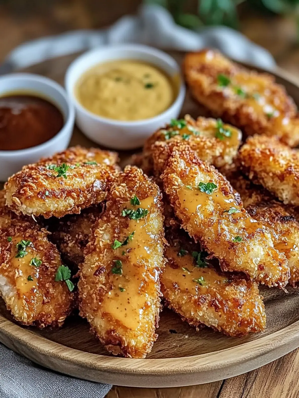 Krosse Heißluftfritteuse Hähnchenstreifen mit Honig-Senf-Sauce genießen 3 Krosse Heißluftfritteuse Hähnchenstreifen mit Honig-Senf-Sauce