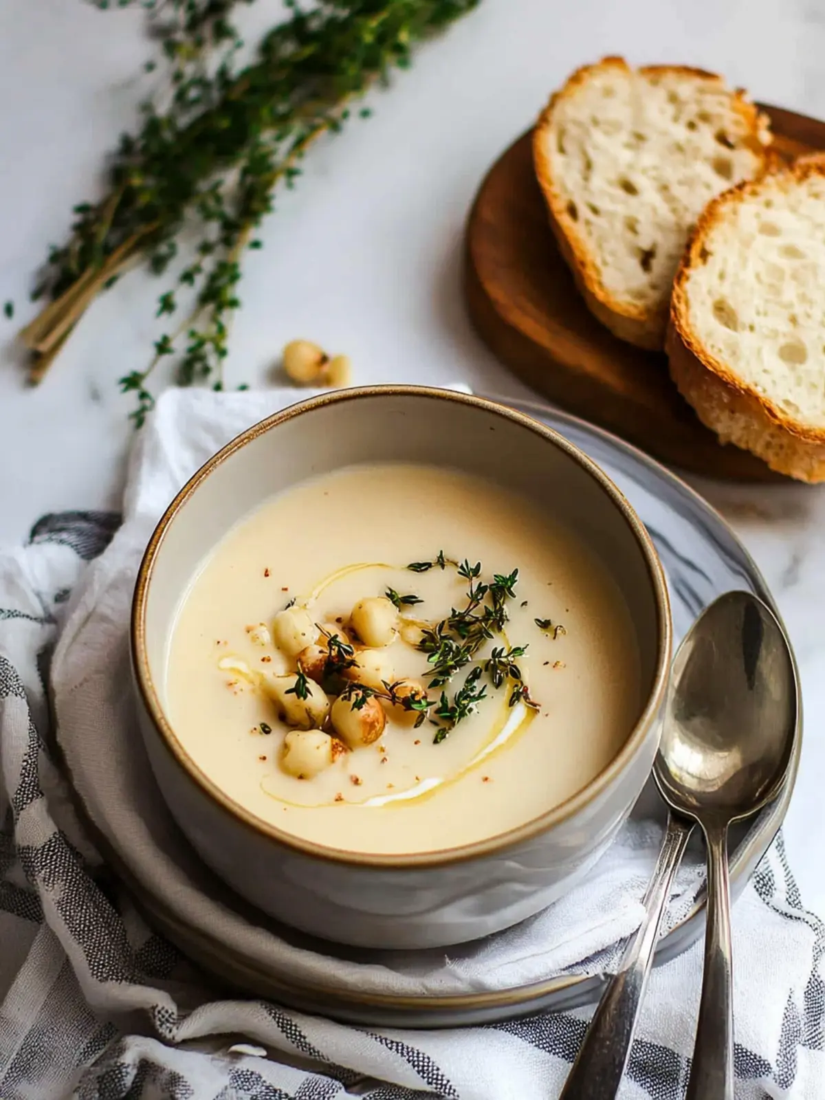 Cremige weiße Spargelsuppe mit Haselnüssen und brauner Butter verzaubert 2 Cremige weiße Spargelsuppe mit Haselnüssen und brauner Butter