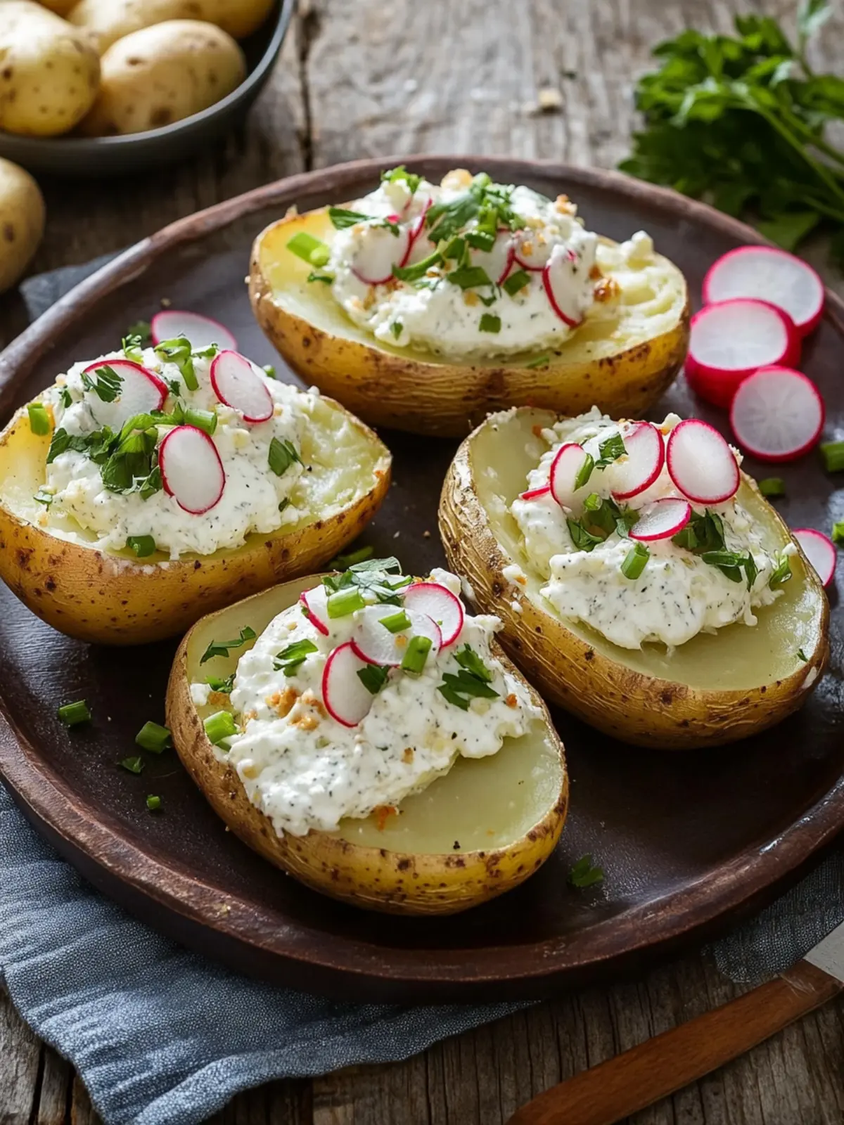 Baked Potatoes mit Radieschen-Quark – Gesund und Lecker! 5 Baked potatoes with radish curd