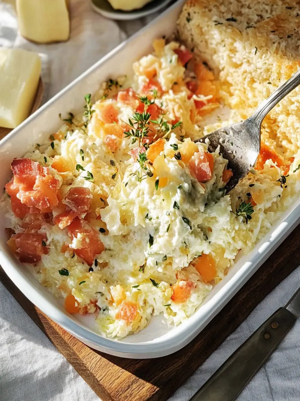 Gebackener Reis mit Schinken und Käse für schnelle Familienabende 4 Gebackener Reis mit Schinken und Käse