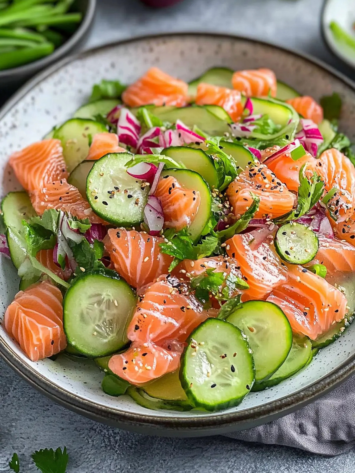 Sushi Salat mit Stremellachs in 10 Minuten – Gesund & Lecker! 2 Sushi Salat mit Stremellachs in 10 Minuten