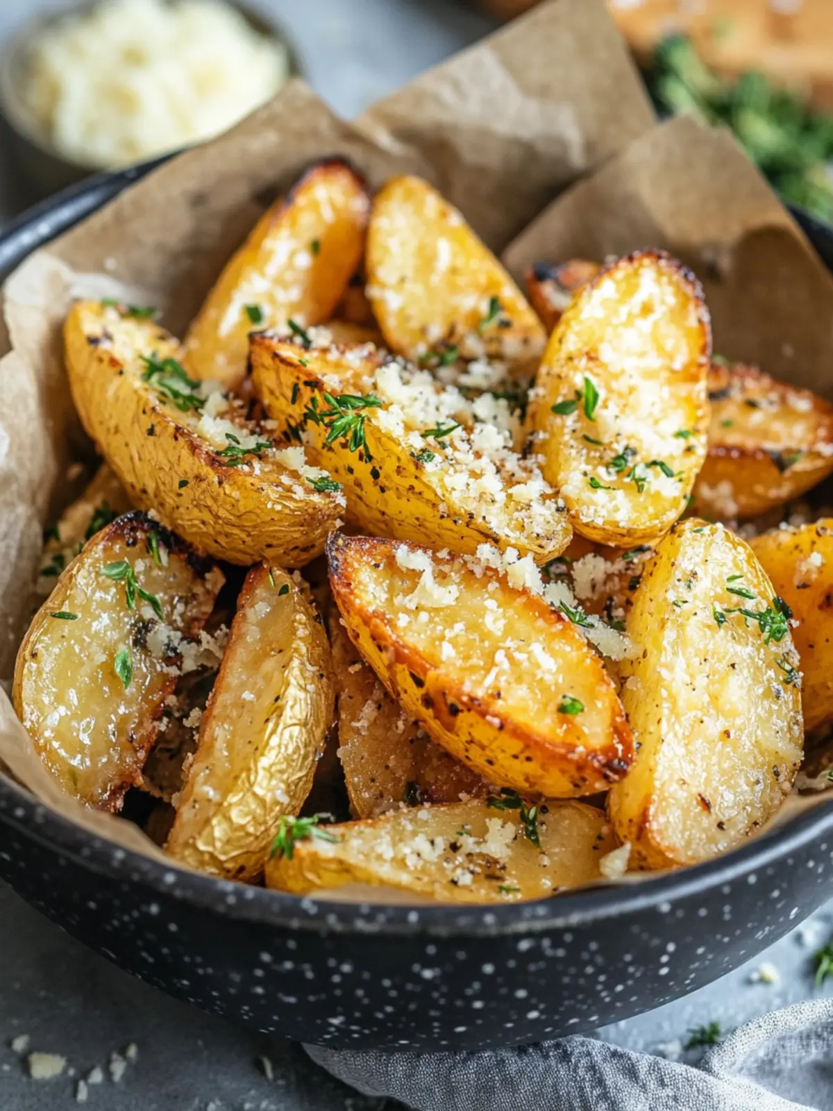 Krosse Knoblauch Parmesan Air Fryer Pommes in 20 Minuten 2 Krosse Knoblauch Parmesan Air Fryer Pommes