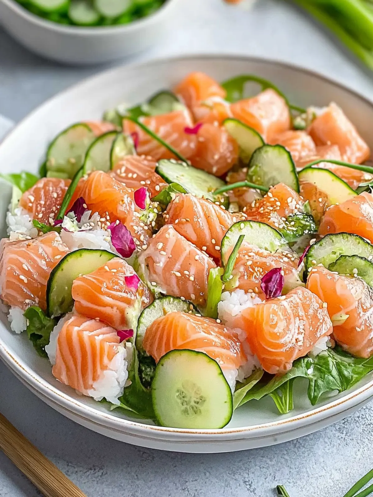 Sushi Salat mit Stremellachs in 10 Minuten – Gesund & Lecker! 3 Sushi Salat mit Stremellachs in 10 Minuten