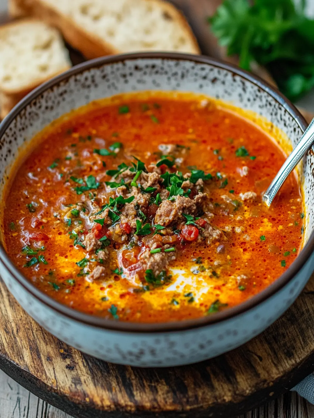 Herzhafte Ajvar-Suppe mit Hackfleisch für schnelle Abende 3 Ajvar-Suppe mit Hackfleisch
