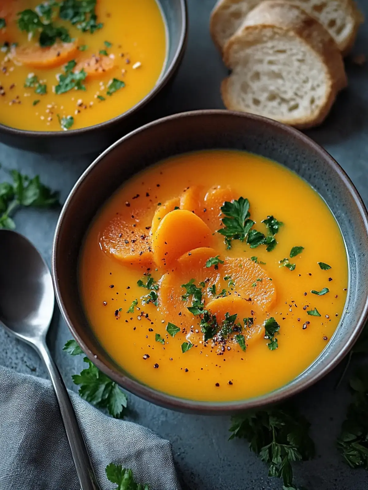 Exotische Karotten-Garnelen-Suppe mit erfrischendem Orangensaft 3 Exotische Karotten-Garnelen-Suppe mit Orangensaft-Kick