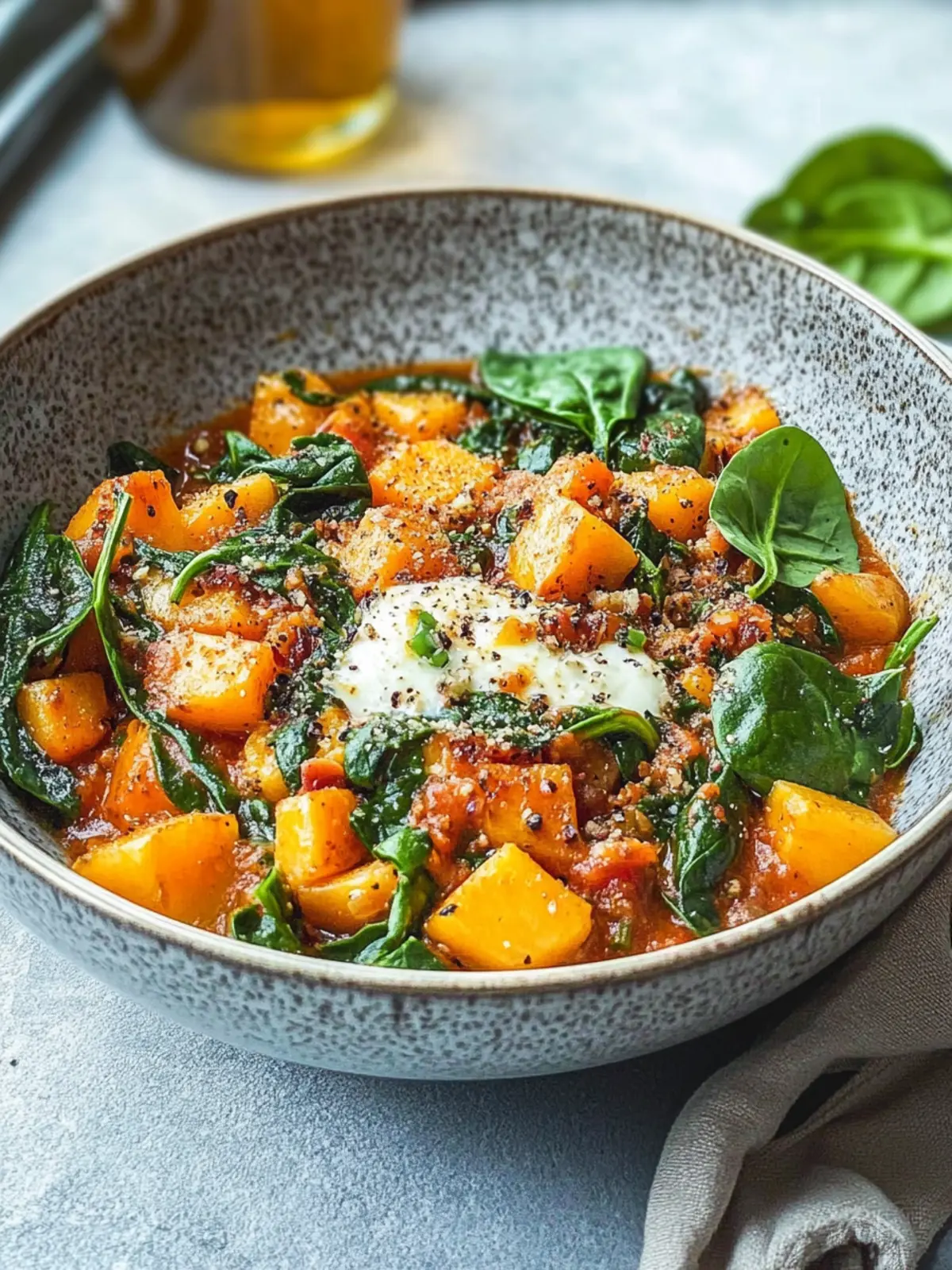 Wärmender Linseneintopf mit Süßkartoffeln und Spinat für kalte Tage 2 Linseneintopf mit Süßkartoffeln und Spinat