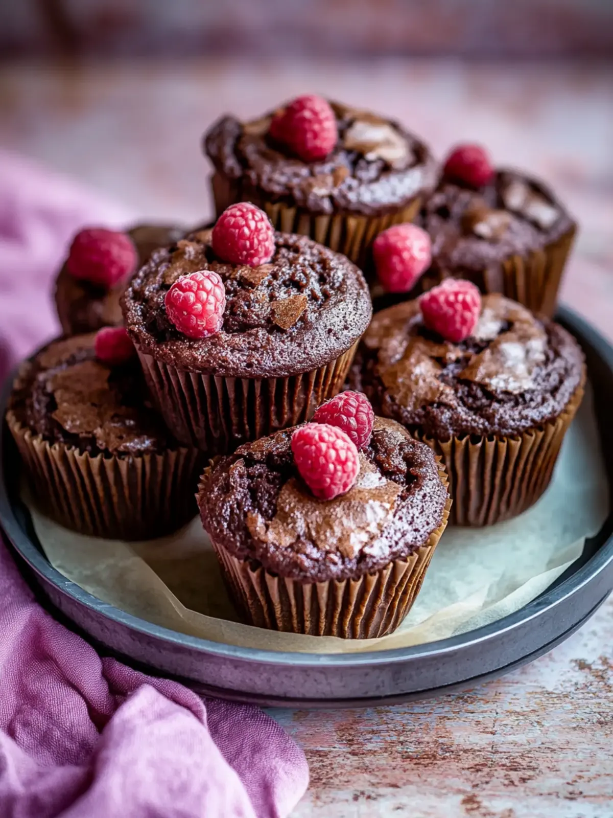 Vegane Doppel-Schokoladen-Himbeer-Muffins für süße Momente 2 Vegane Doppel-Schokoladen-Himbeer-Muffins