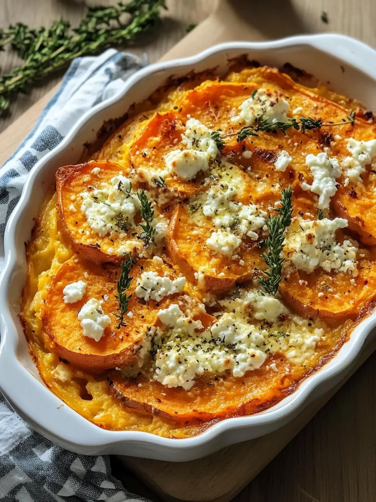 Sweet potato gratin with feta