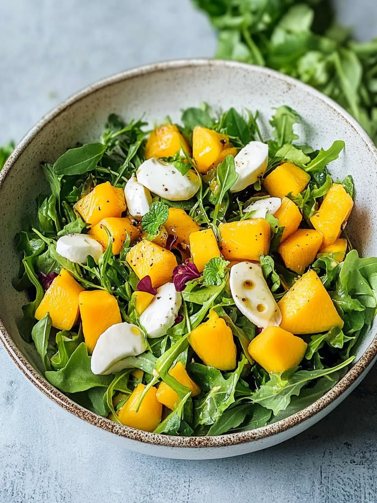 Rucola Mango Salat Pinienkerne