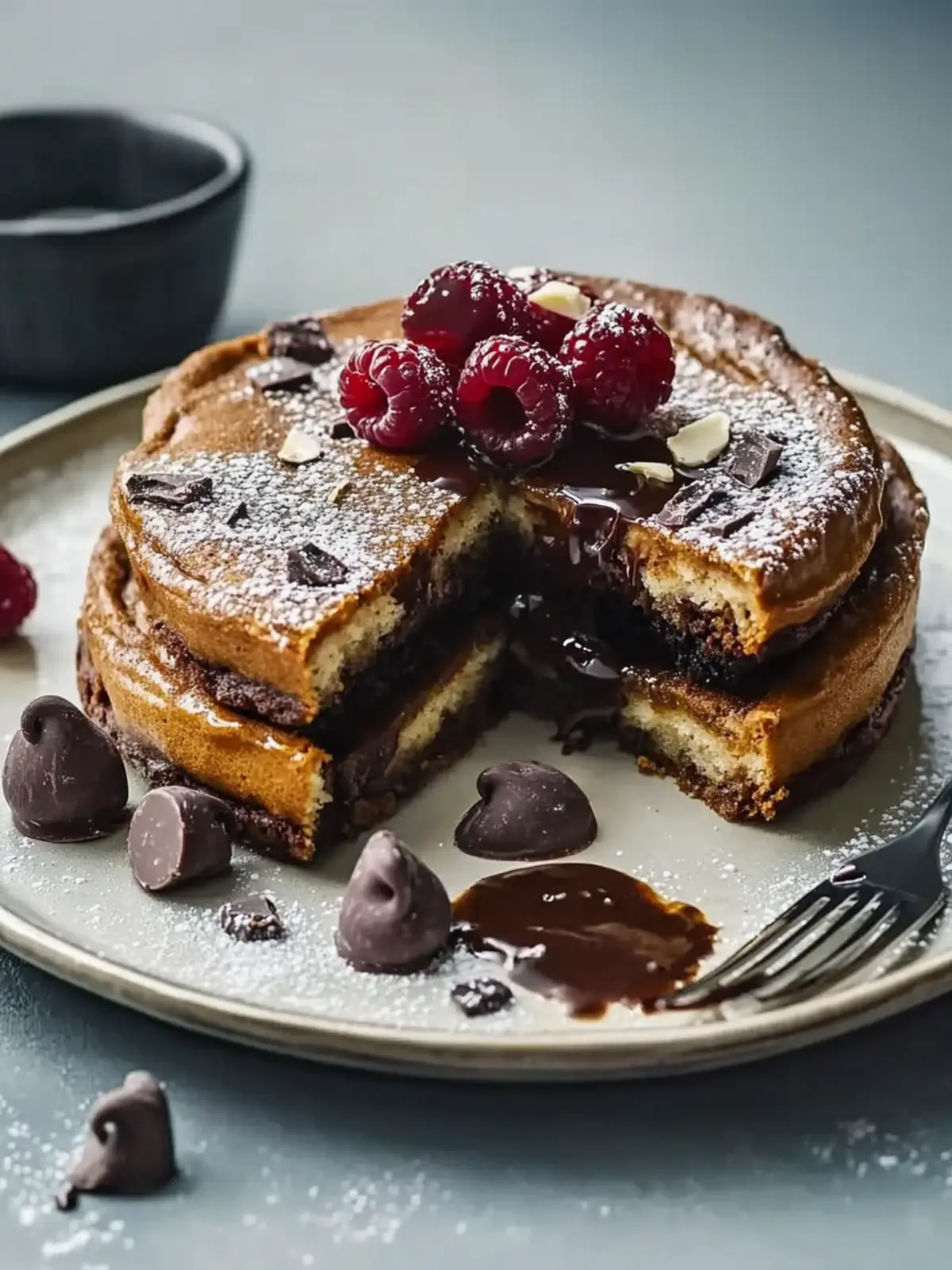 Diner-Style Schokoladenstückchen Pfannkuchen für den perfekten Frühstücksgenuss 4 Diner-Style Schokoladenstückchen Pfannkuchen