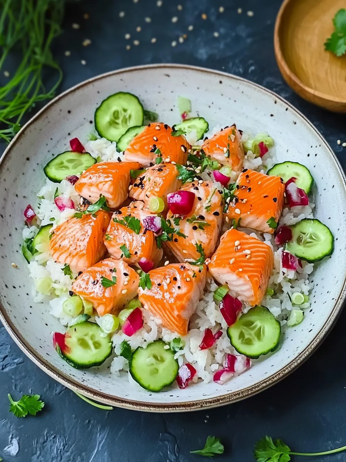 Gesunde Lachs-Schüssel mit Reis – Schnell und Lecker genießen 4 Lachs-Schüssel mit Reis