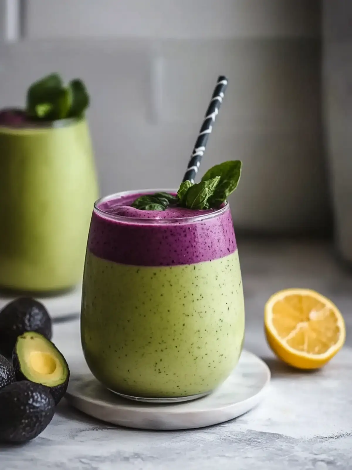 Heidelbeer Avocado Smoothie mit Zitrone und Joghurt Genuss 5 Heidelbeer Avocado Smoothie mit Zitrone und Joghurt