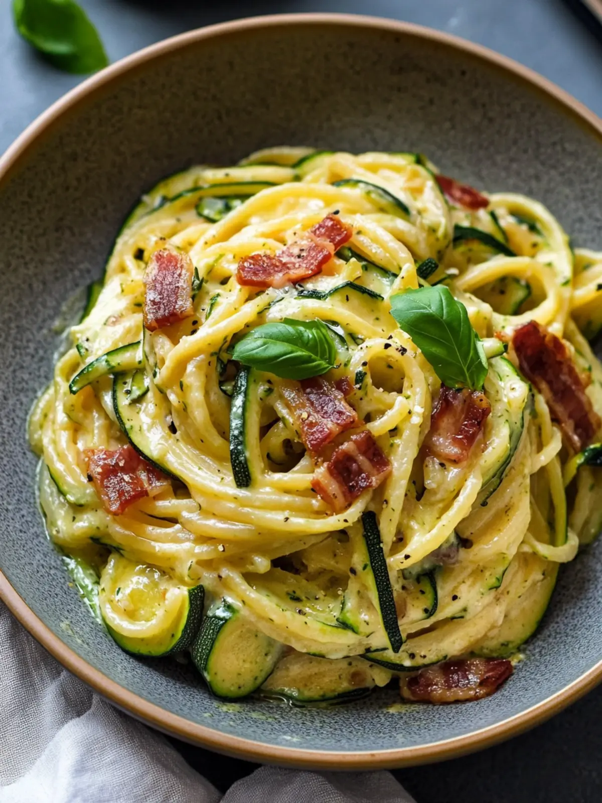 Cremige Zucchini Pancetta Nudeln für schnellen Genuss 4 Zucchini Pancetta Nudeln