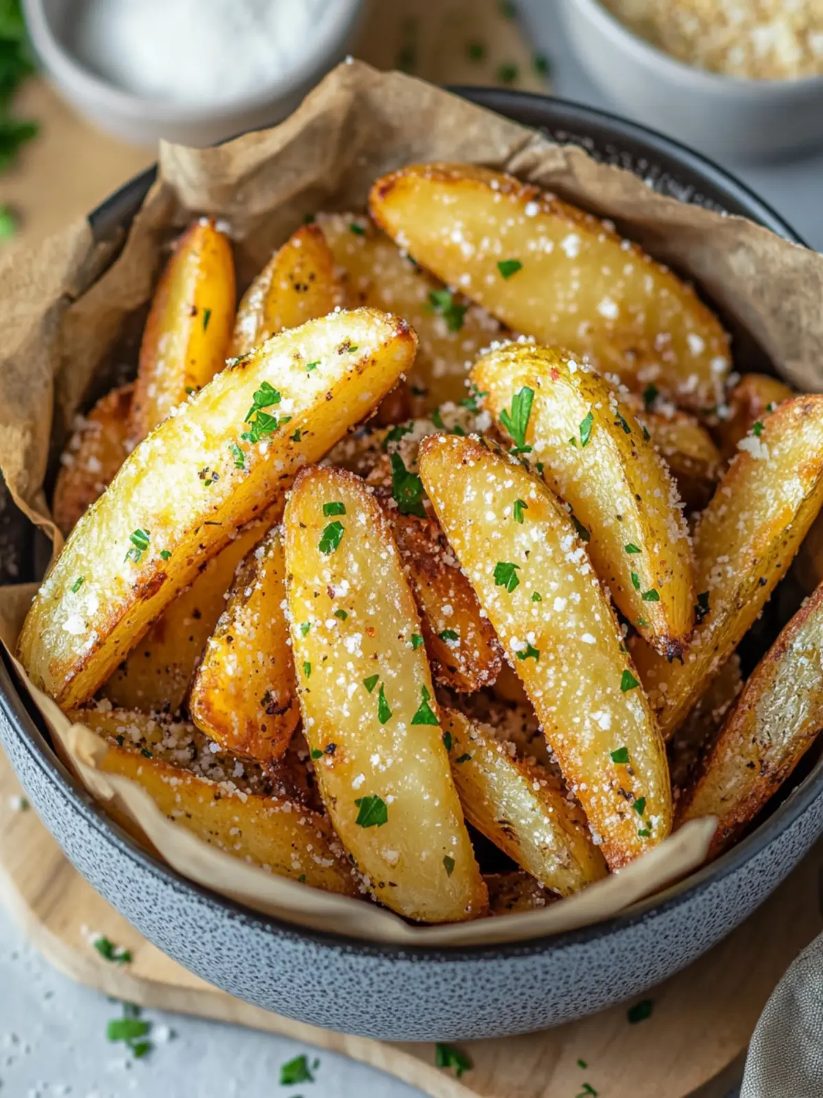 Krosse Knoblauch Parmesan Air Fryer Pommes in 20 Minuten 3 Krosse Knoblauch Parmesan Air Fryer Pommes