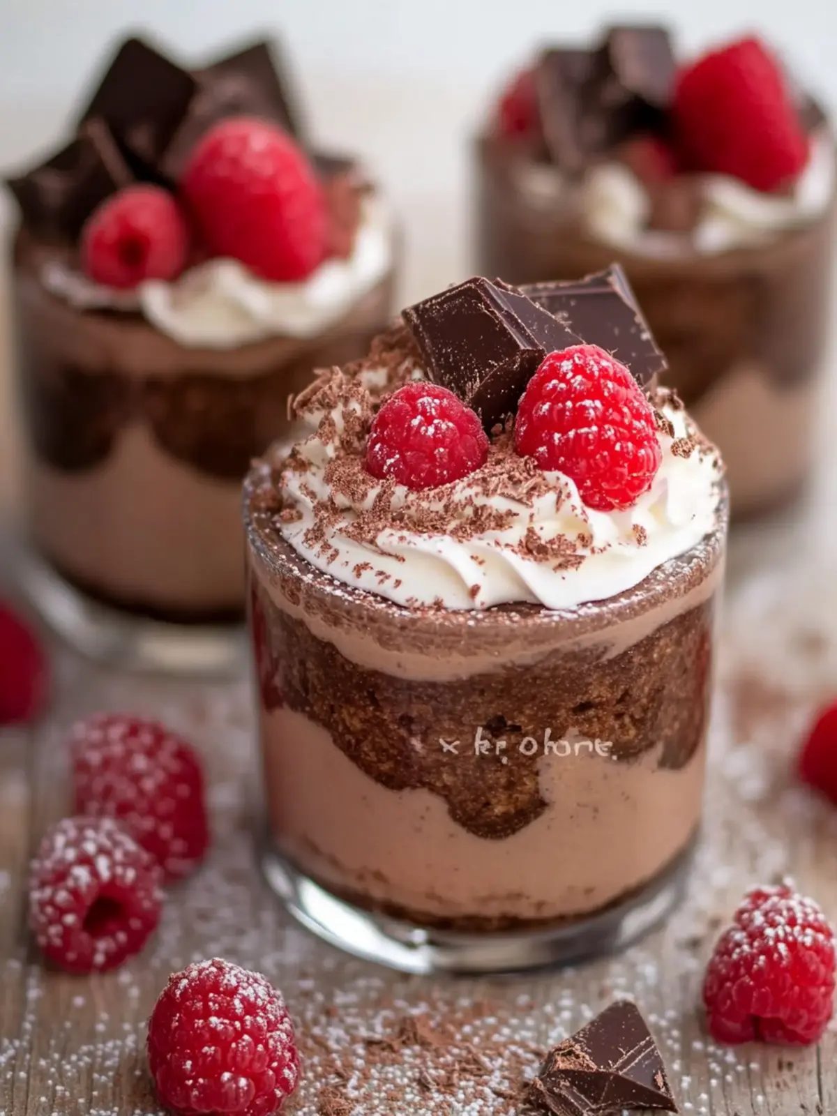 Kleine Schoko-Mousse-Törtchen mit Erdbeeren zum Verlieben 3 Kleine Schoko-Mousse-Törtchen