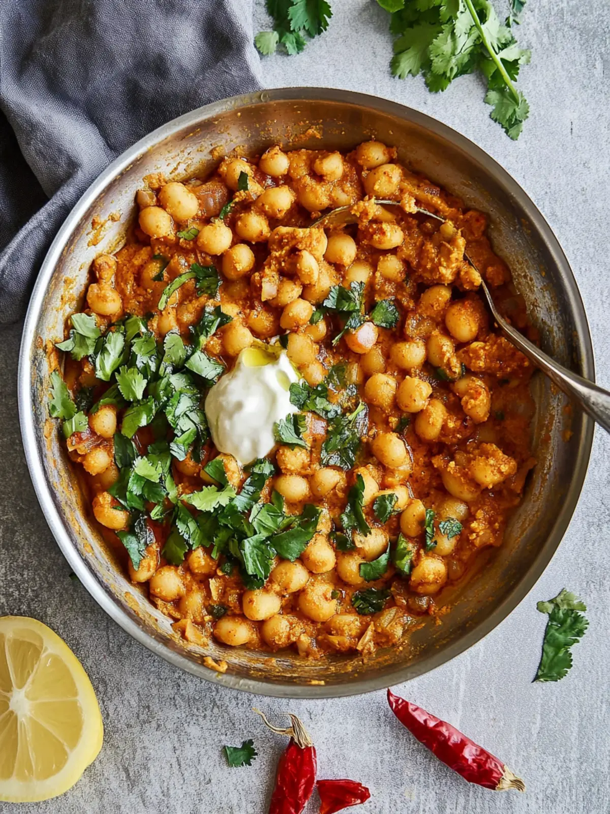 Cremige Harissa-Kichererbsen