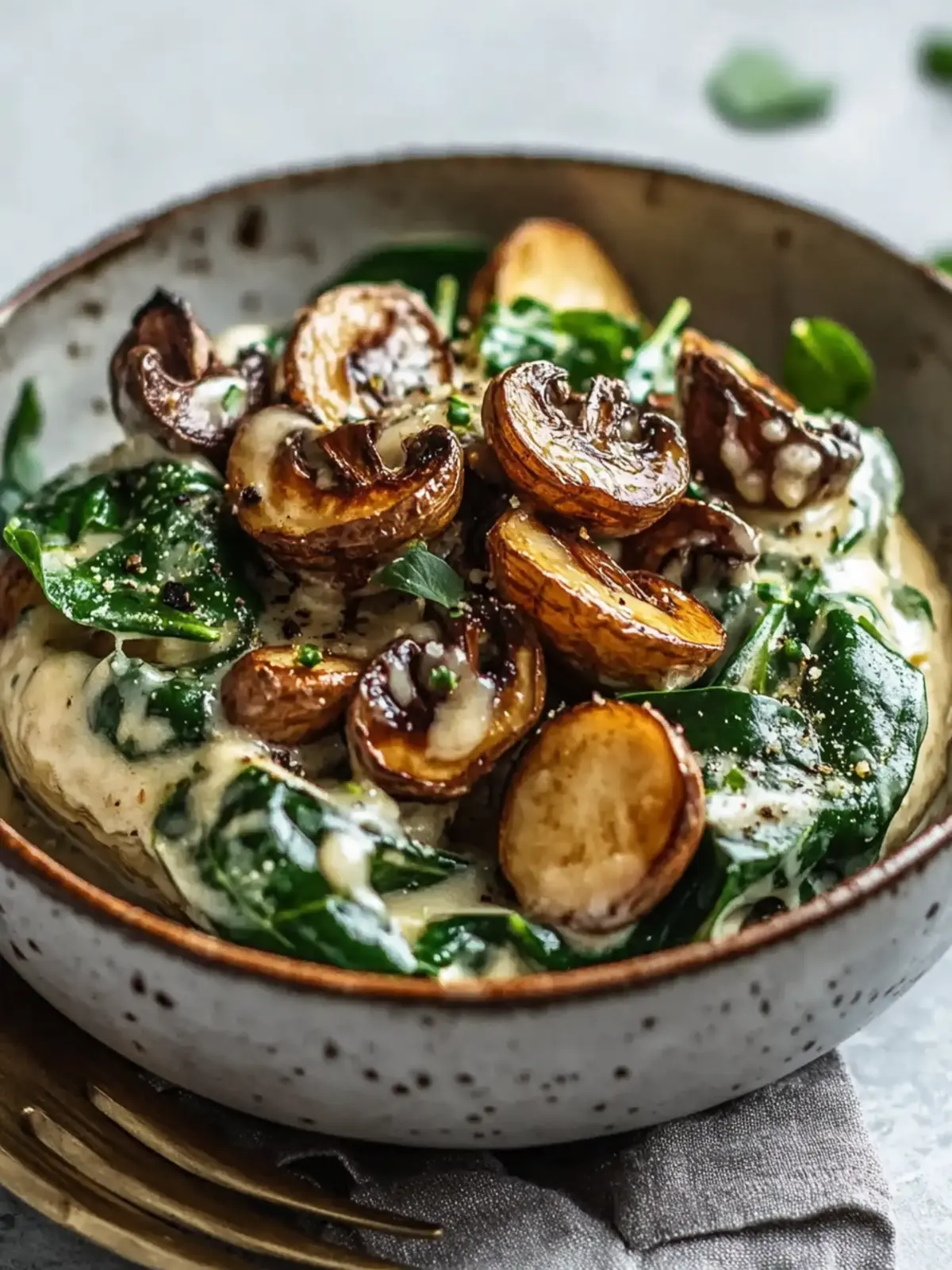 Ofenkartoffeln mit Pilz-Spinat-Füllung fürs gemütliche Dinner 3 Ofenkartoffeln mit Pilz-Spinat-Füllung