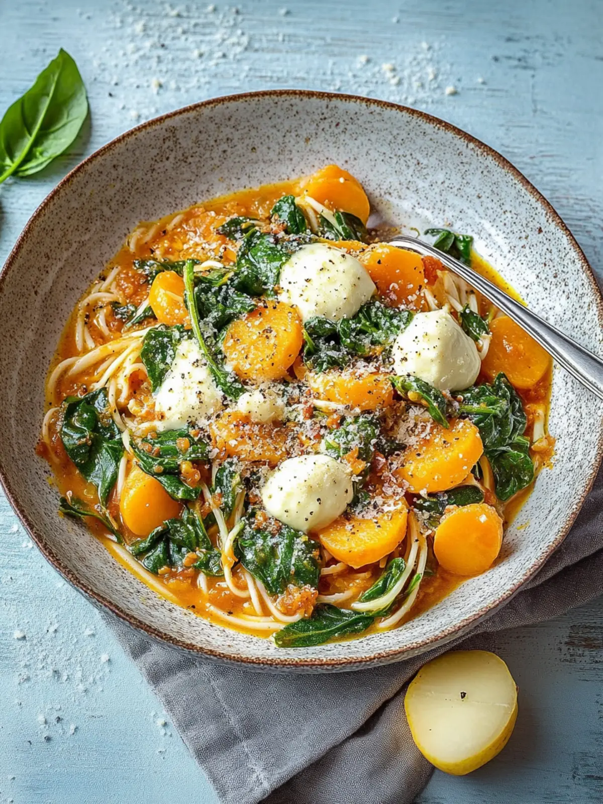 Wärmender Linseneintopf mit Süßkartoffeln und Spinat für kalte Tage 4 Linseneintopf mit Süßkartoffeln und Spinat