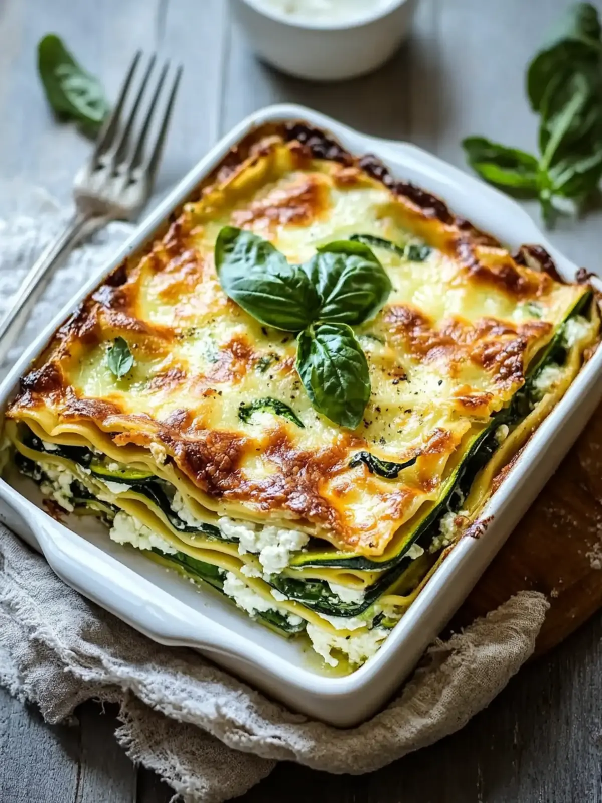 Zucchini-Lasagne Ricotta und Spinat für gesunde Genießer 4 Zucchini-Lasagne Ricotta und Spinat