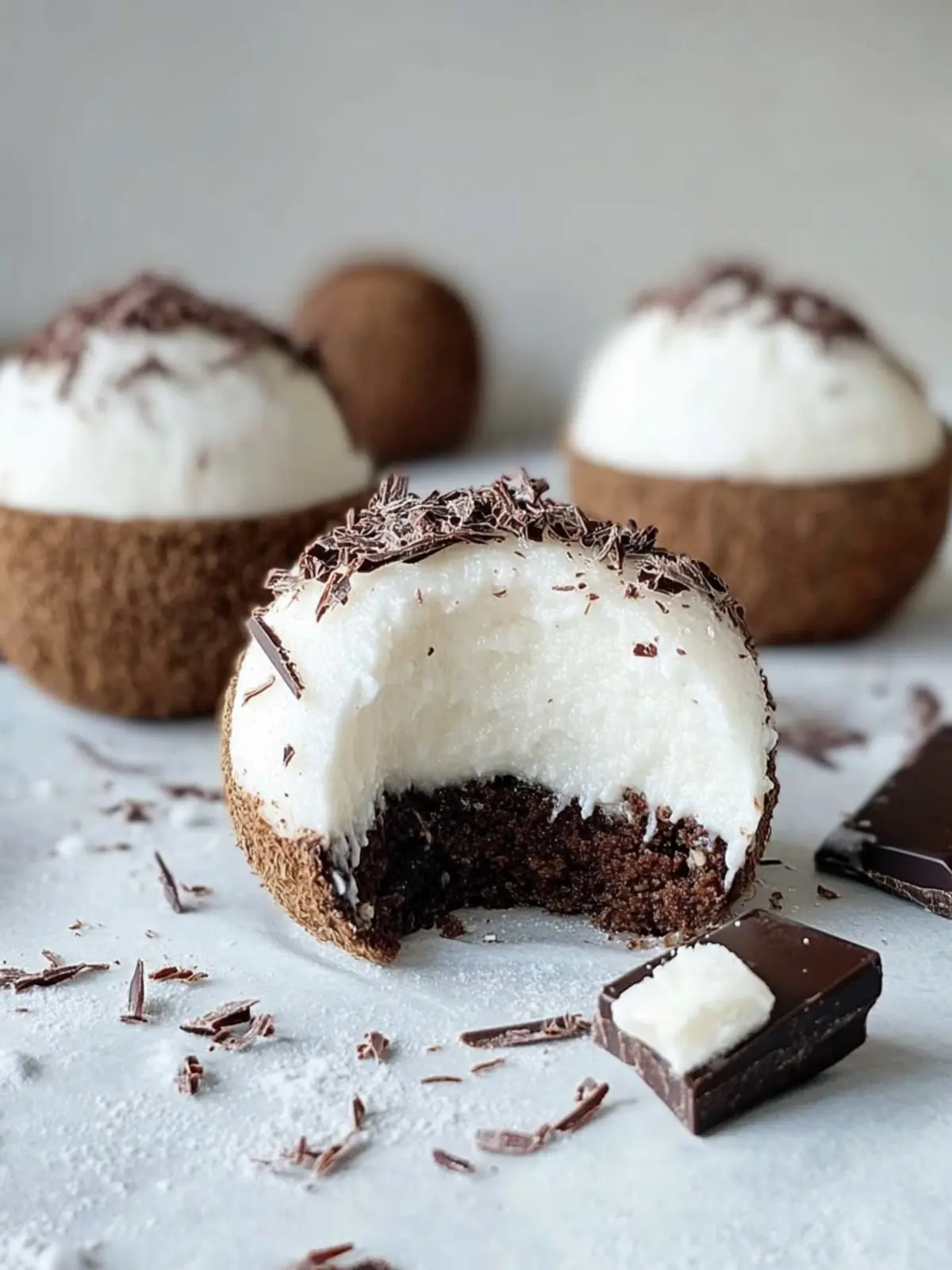 Kokosnuss-Dom mit Schokoladenaufstrich: Genieße den Genuss! 2 Kokosnuss-Dom mit Schokoladenaufstrich