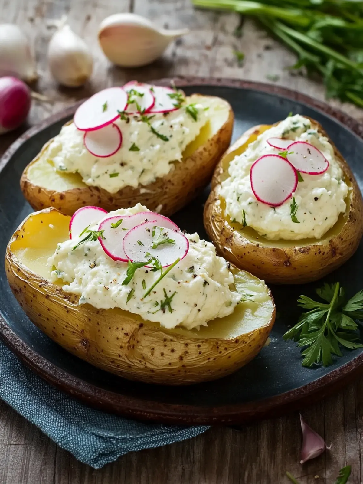 Baked Potatoes mit Radieschen-Quark – Gesund und Lecker! 2 Baked potatoes with radish curd
