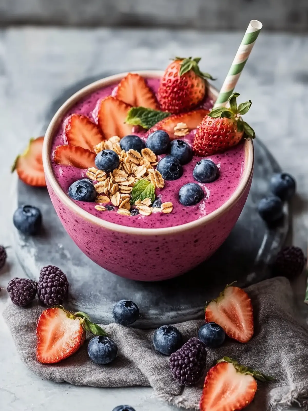 Sättigende Beeren Smoothie Schüssel für einen kraftvollen Start 4 Sättigende Beeren Smoothie Schüssel