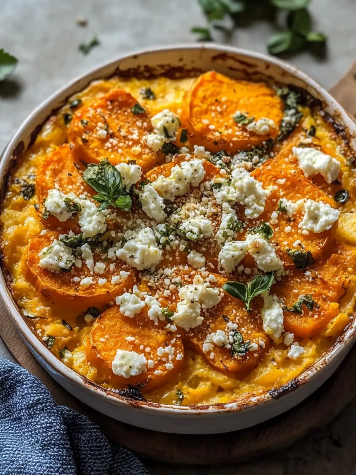 Wärmendes Süßkartoffelgratin mit Feta für Gemütliche Abende 4 Sweet potato gratin with feta
