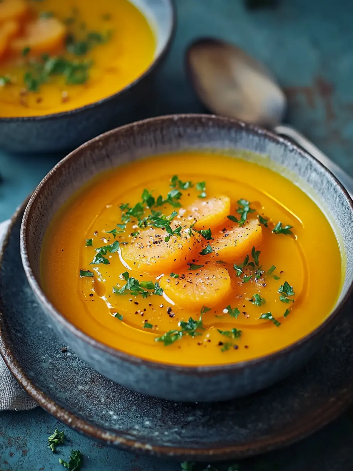 Exotische Karotten-Garnelen-Suppe mit erfrischendem Orangensaft 2 Exotische Karotten-Garnelen-Suppe mit Orangensaft-Kick
