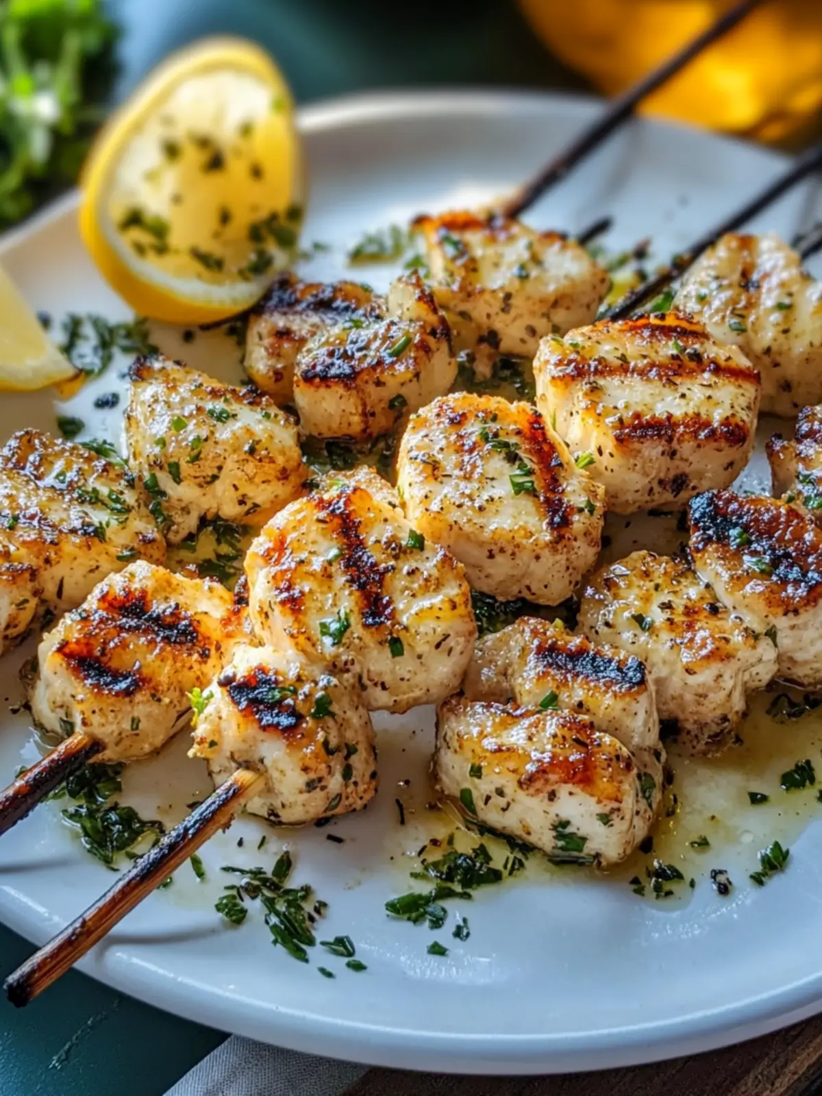 Gegrillte Zitronen-Knoblauch-Garnelenspieße für Genussmomente 4 Gegrillte Zitronen-Knoblauch-Garnelenspieße