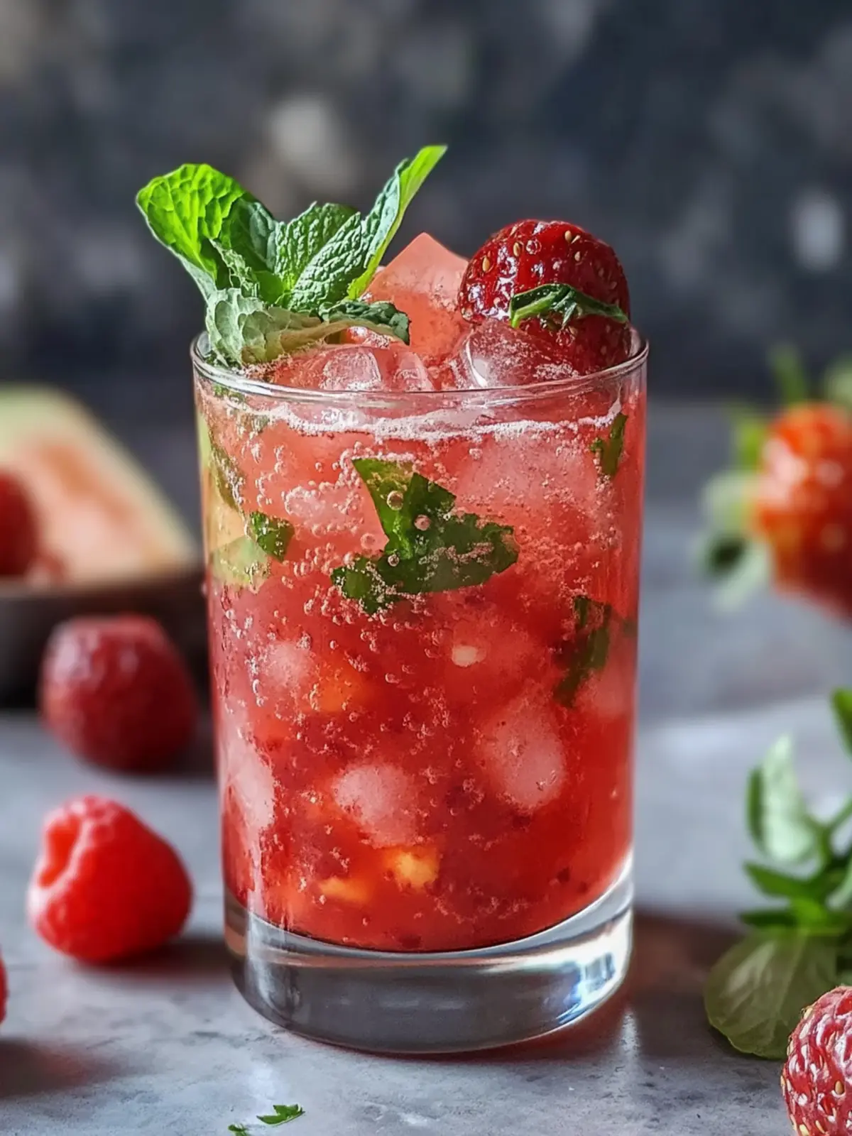 Erfrischender Erdbeere-Basilikum-Mash-Cocktail für Sommerfreude 5 Erfrischender Erdbeere-Basilikum-Mash-Cocktail