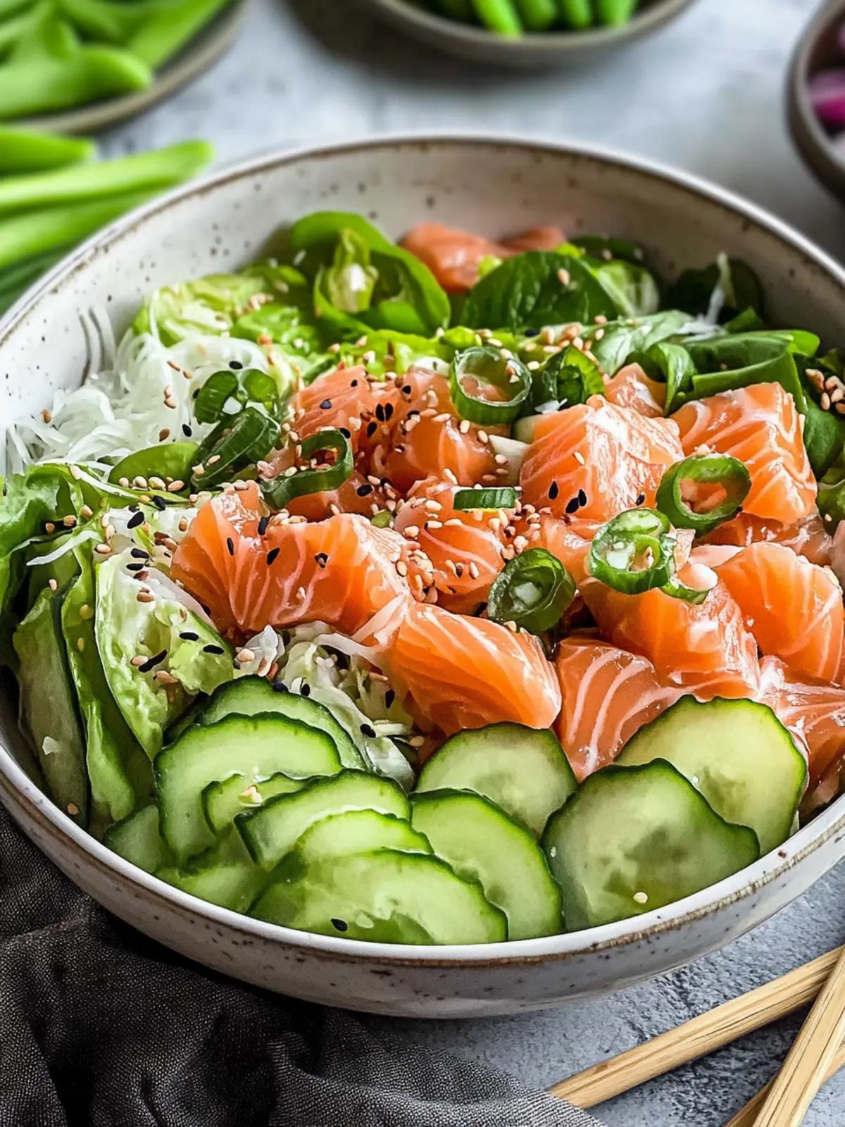 Sushi Salat mit Stremellachs in 10 Minuten – Gesund & Lecker! 4 Sushi Salat mit Stremellachs in 10 Minuten