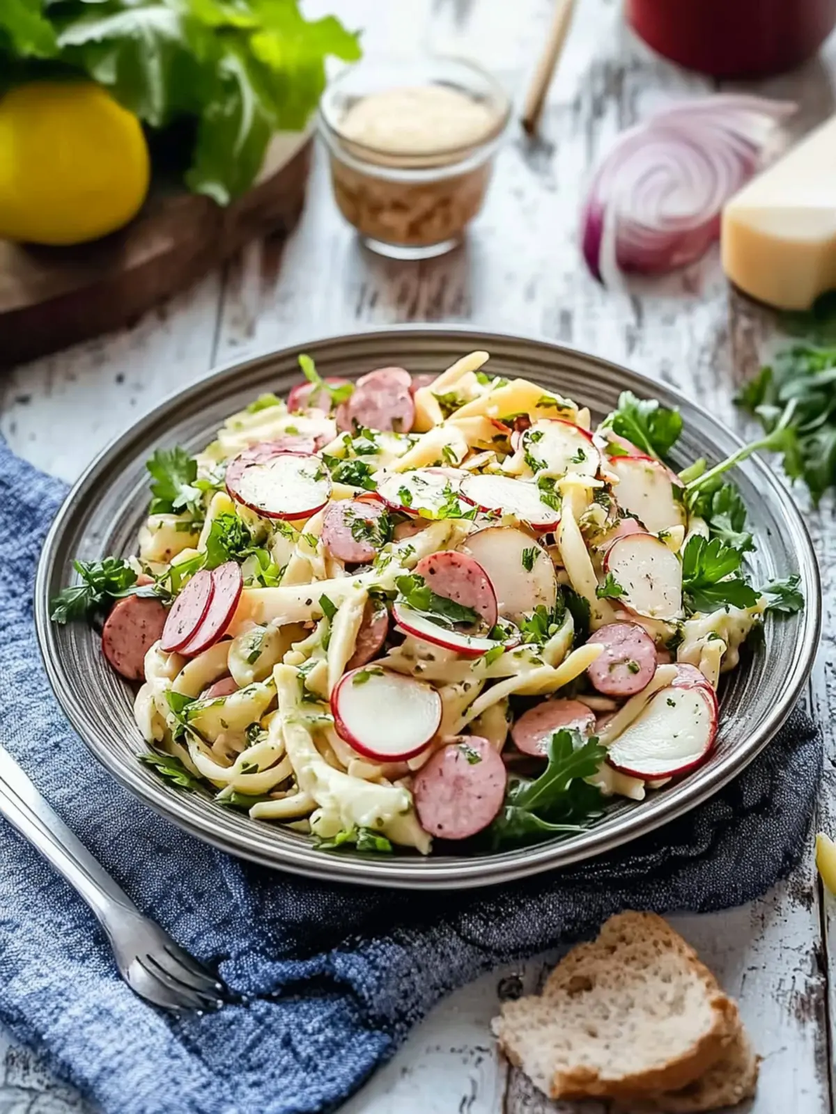 Schweizer Wurstsalat mit Käse und Gürkchen – Schneller Genuss! 5 Schweizer Wurstsalat mit Käse und Gürkchen